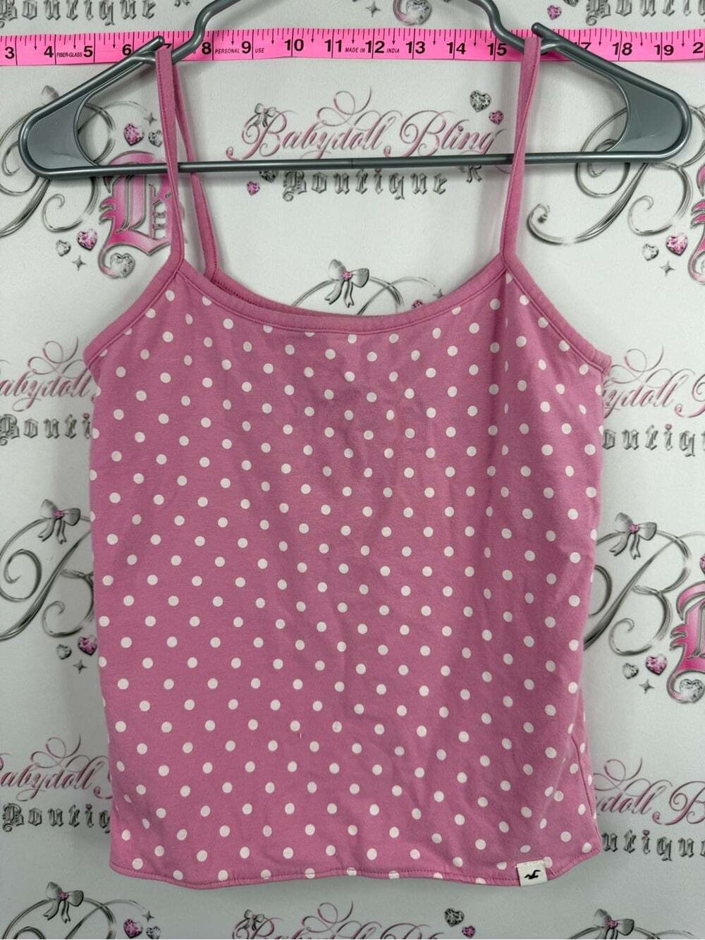 Hollister tank top rare bubblegum pink Pink Polka Dot Bandeau Cami